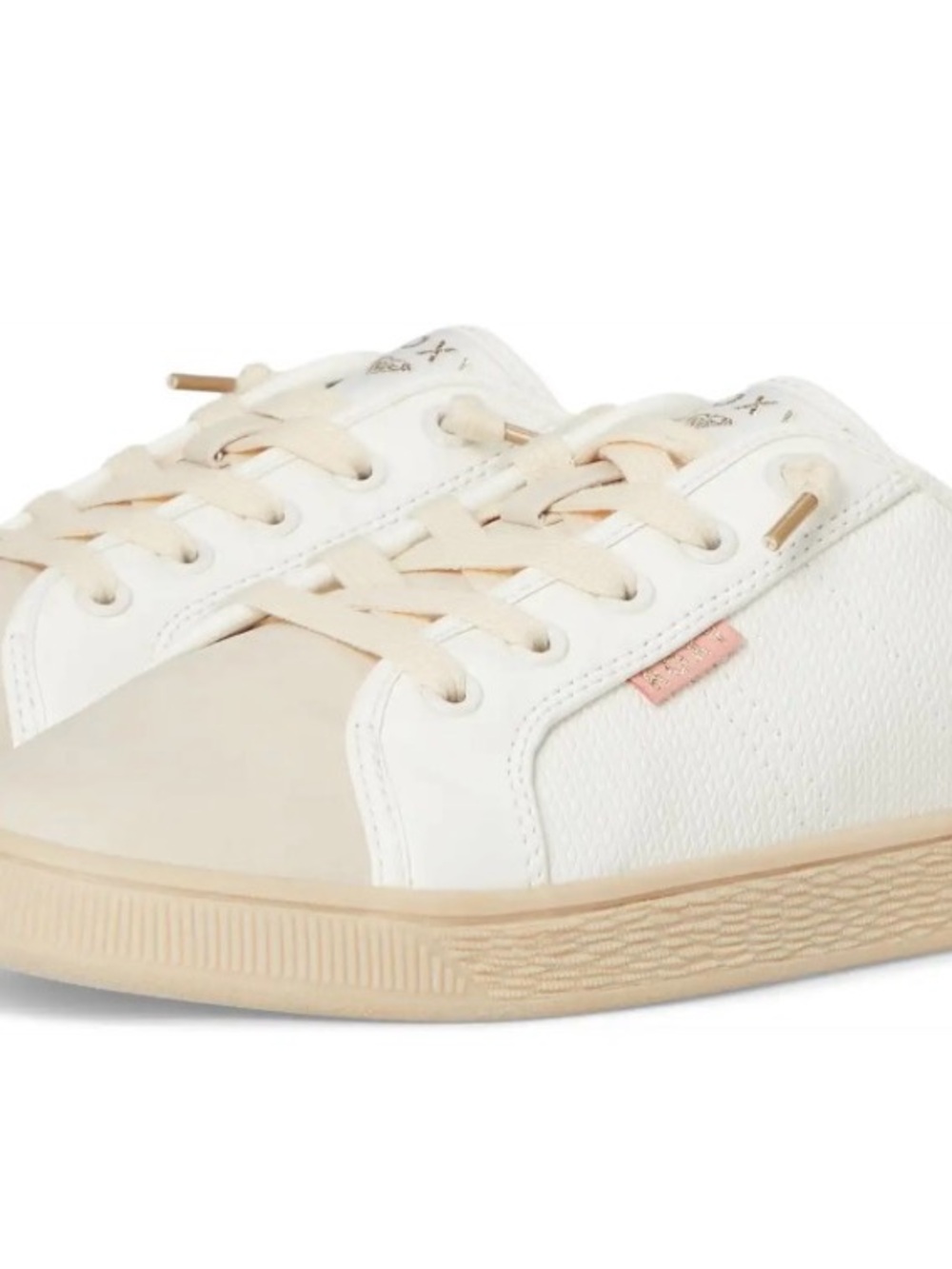 Roxy Girls White and Cream Low-Top Lace-Up Sneakers